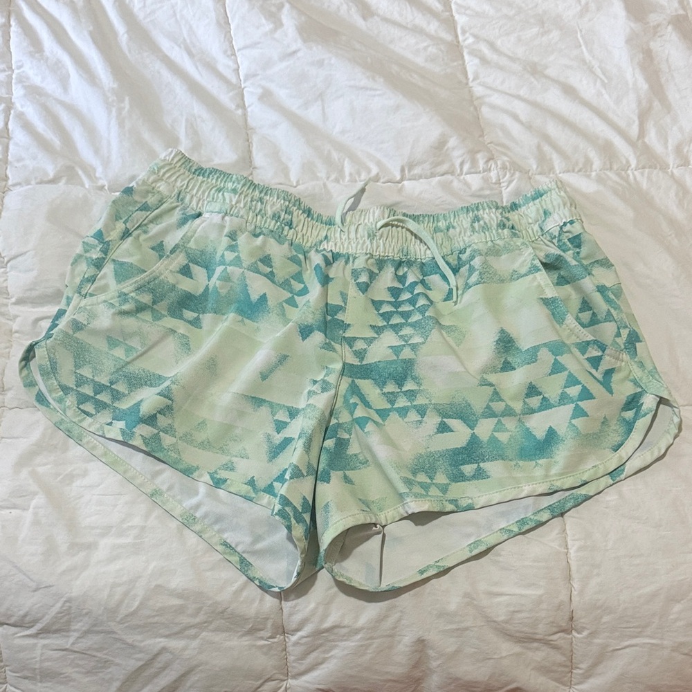 Columbia Teal Geometric Athletic Shorts